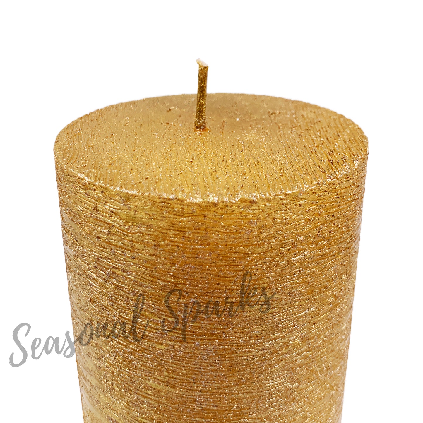 18cm Gold Metallic Pillar Candle