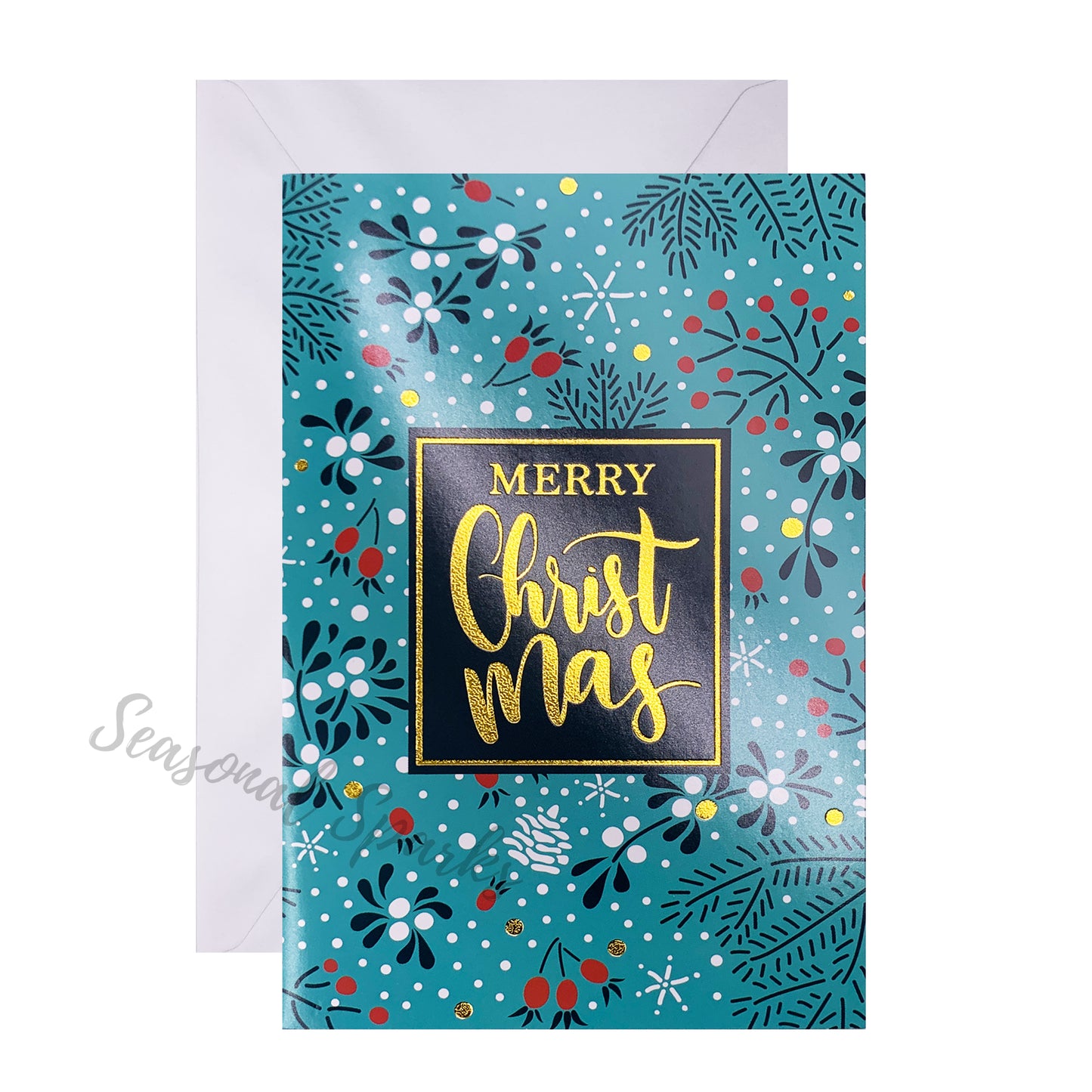 Gold Foil Christmas Cards & Envelopes – Pack of 20