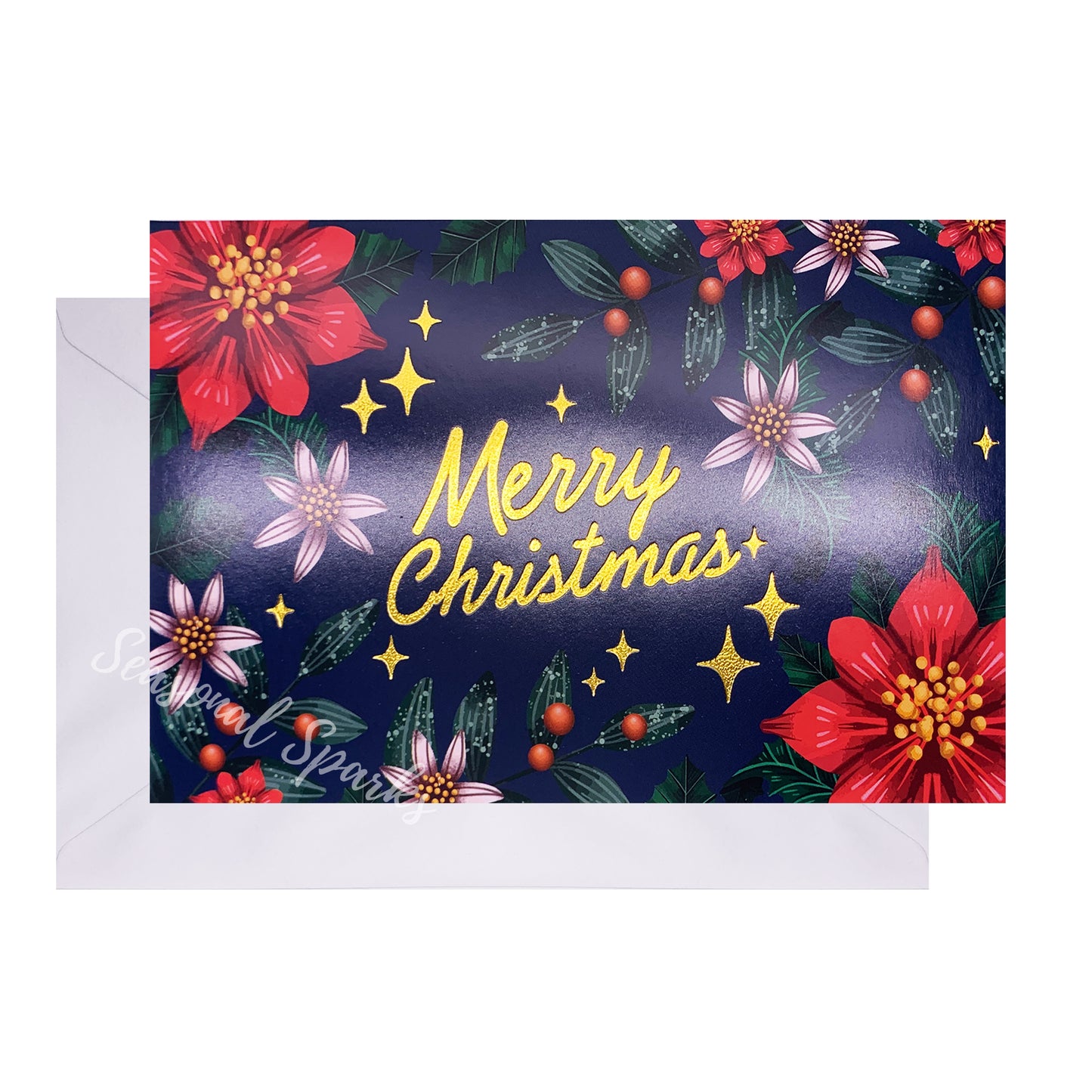 Gold Foil Christmas Cards & Envelopes – Pack of 20