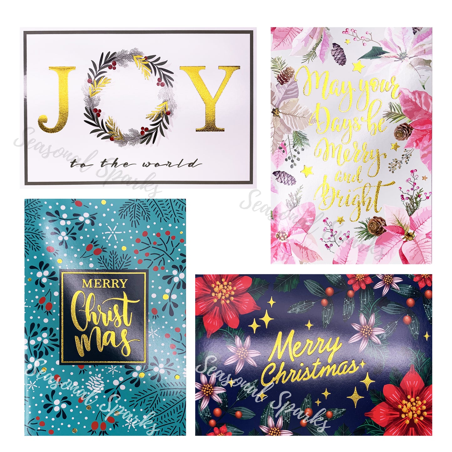 Gold Foil Christmas Cards & Envelopes – Pack of 20