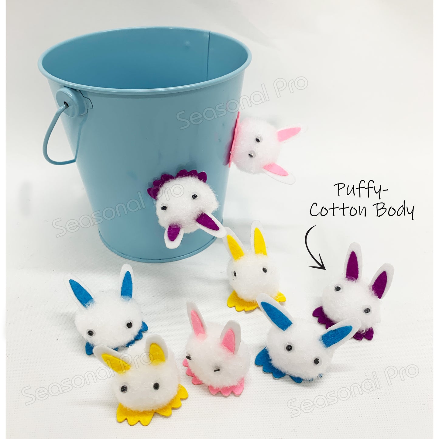 Easter Bunny 3D Cotton Stickers - Pack of 16