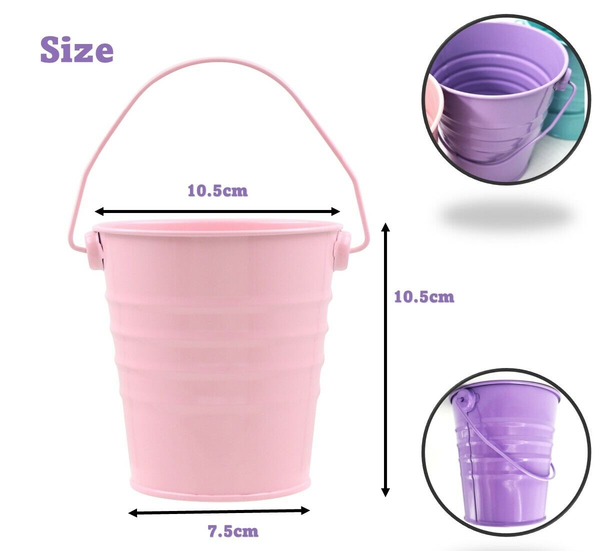 10.5cm Easter Metal Bucket with Handle