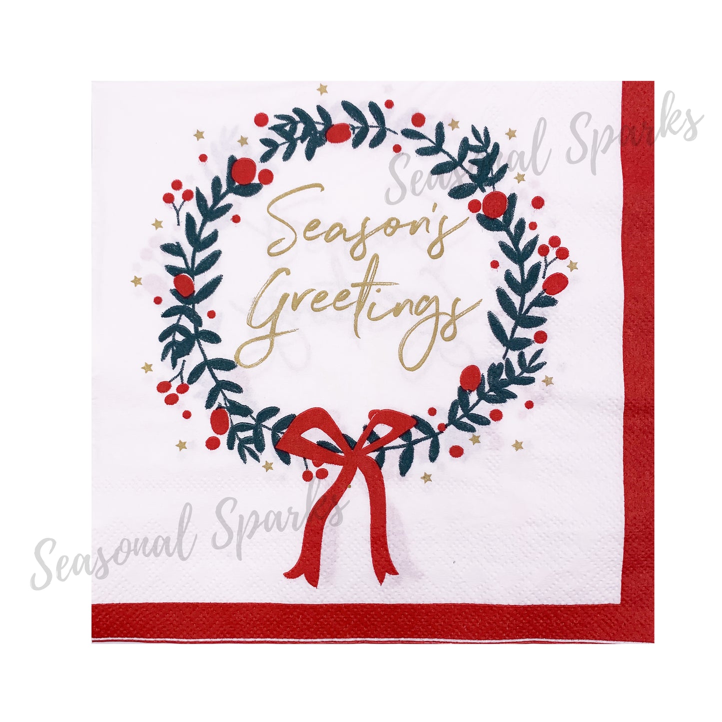 Seasonal Greeting Paper Napkins – Pack of 20