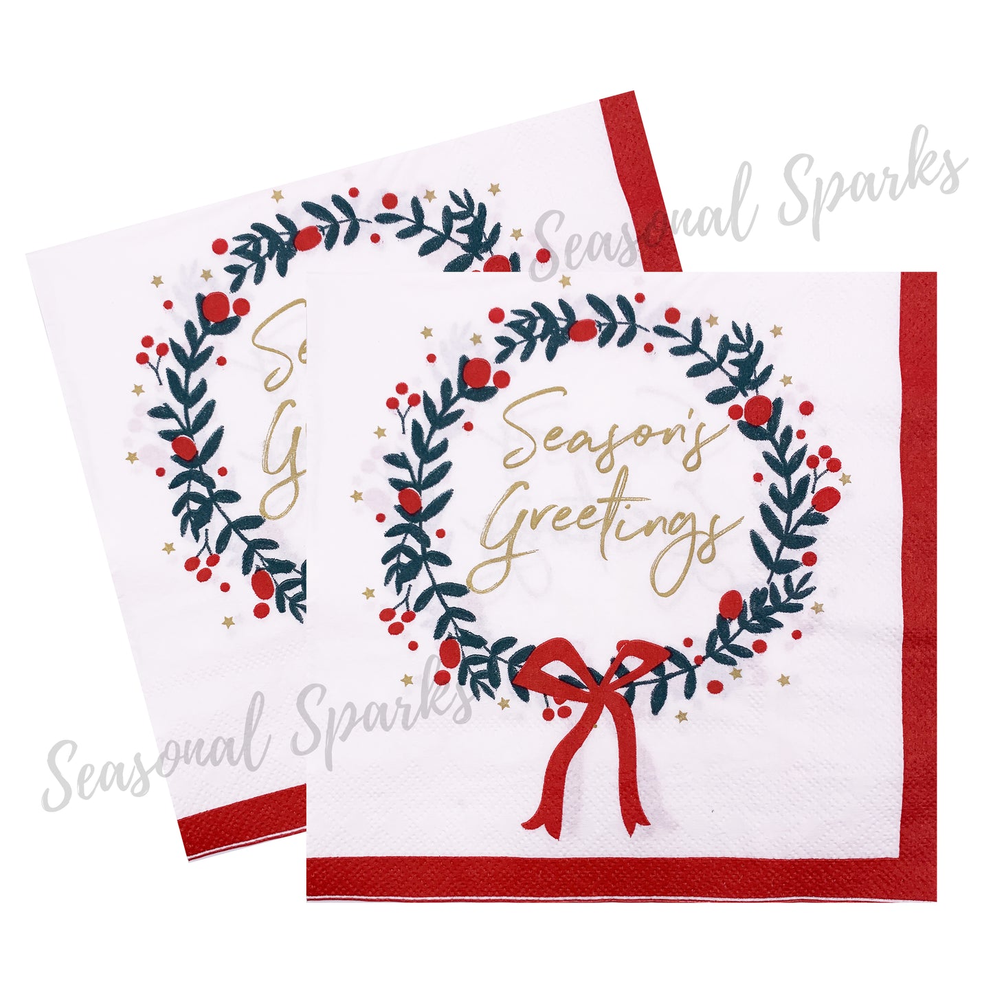 Seasonal Greeting Paper Napkins – Pack of 20