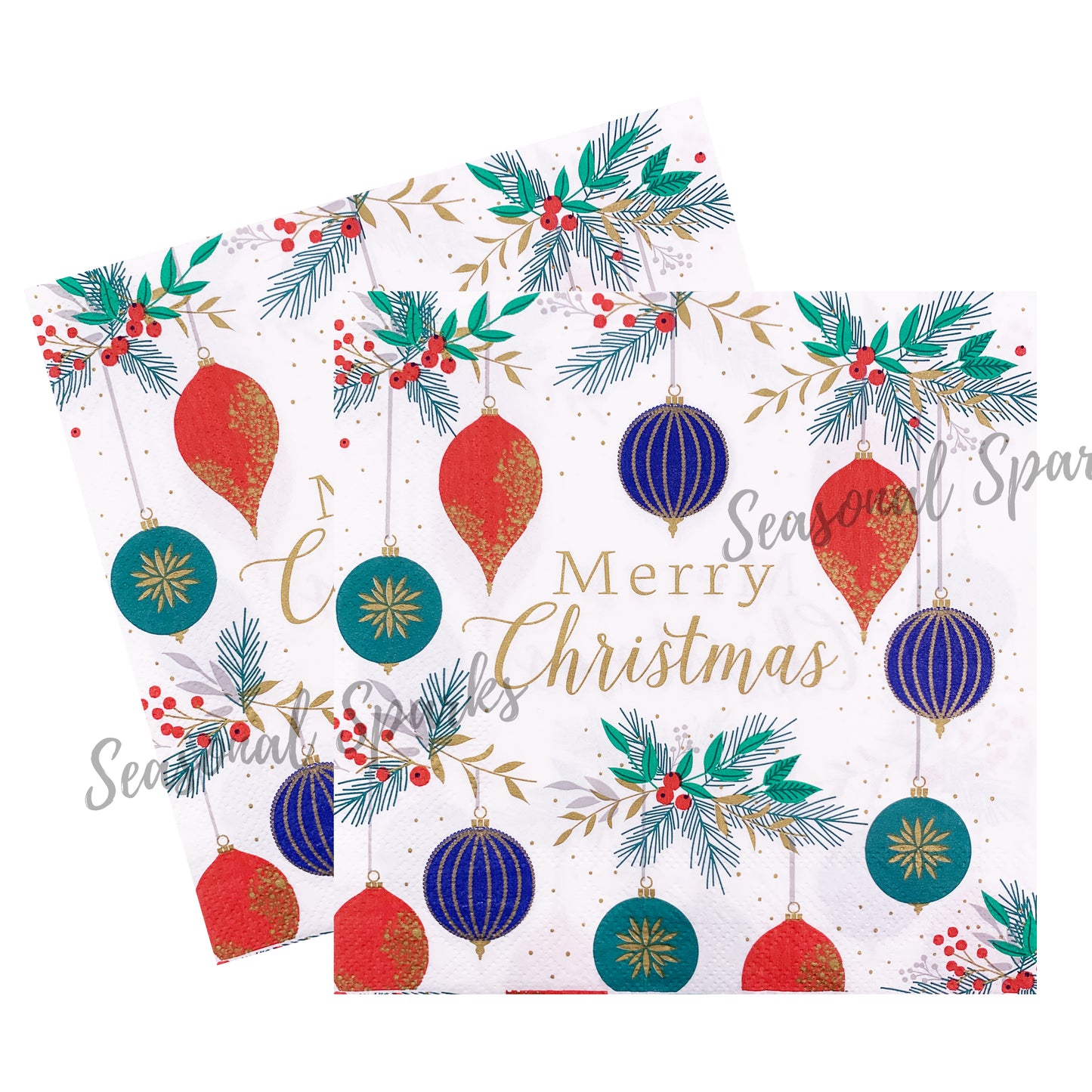 Christmas Bauble Paper Napkins – Pack of 20