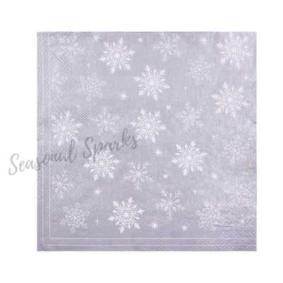 Silver Snowflakes Paper Napkins – Pack of 20