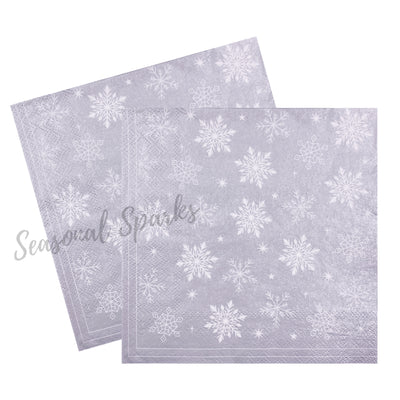 Silver Snowflakes Paper Napkins – Pack of 20