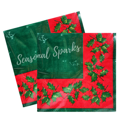 Holly Foliage Paper Napkins – Pack of 20