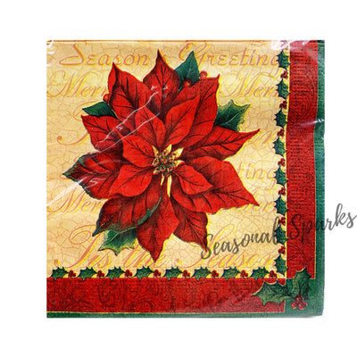 Poinsettia Paper Napkins – Pack of 20