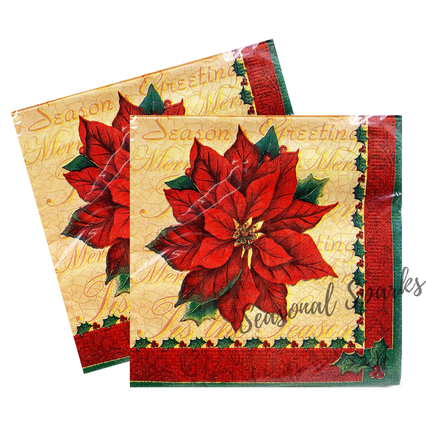 Poinsettia Paper Napkins – Pack of 20