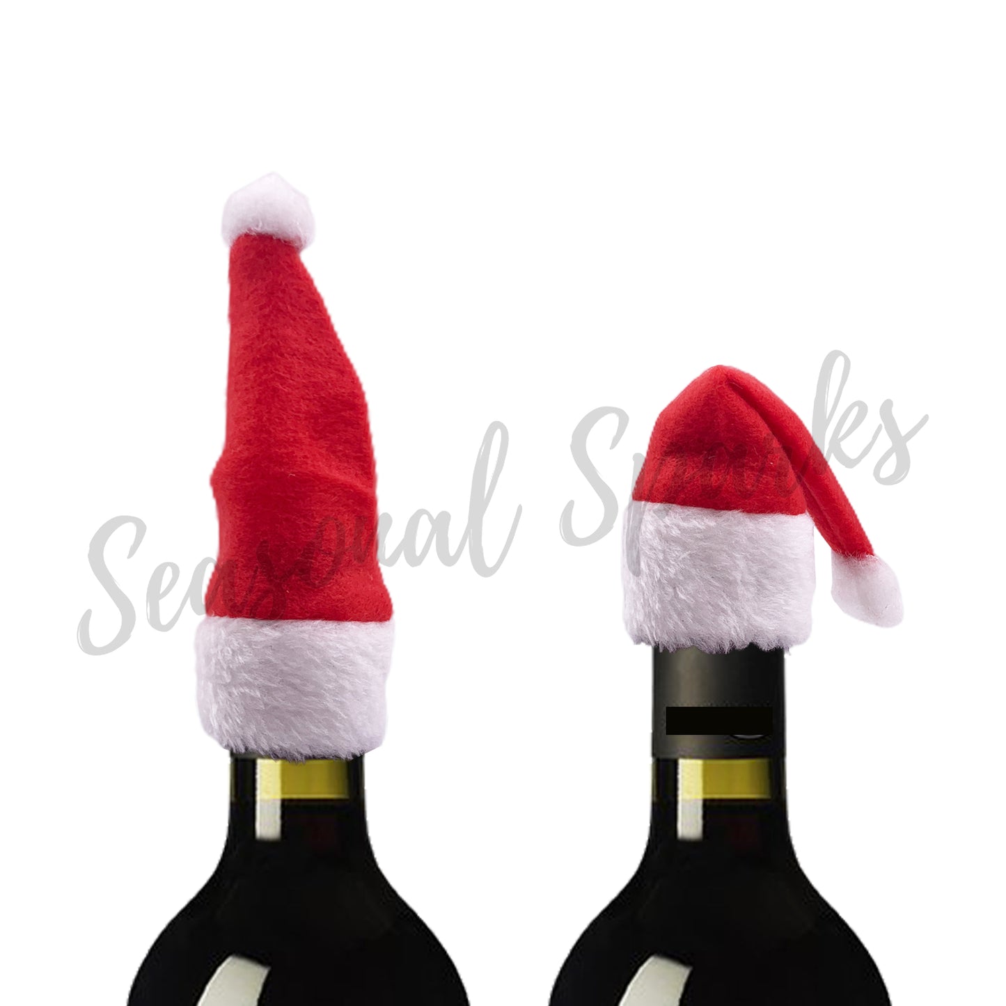 Santa Hat Bottle Toppers – Pack of 4