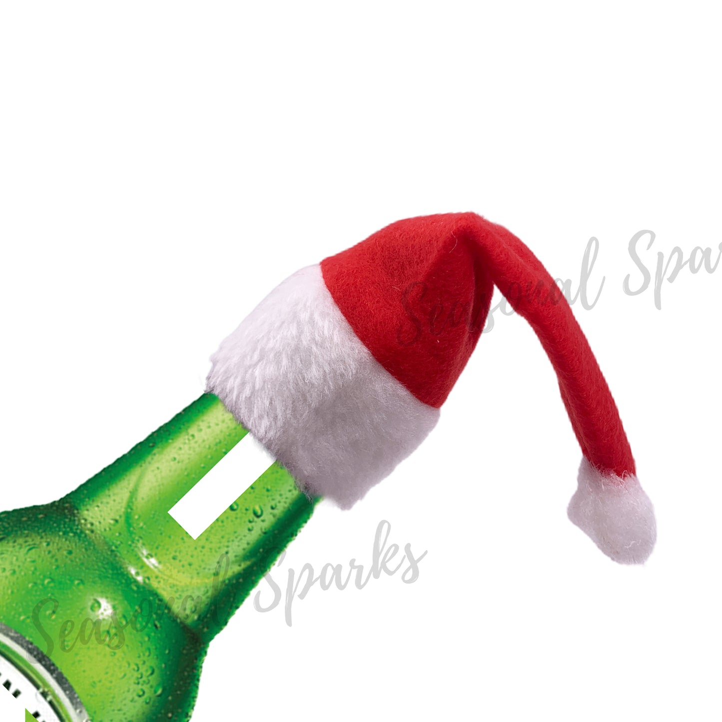 Santa Hat Bottle Toppers – Pack of 4