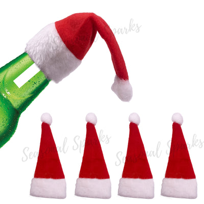 Santa Hat Bottle Toppers – Pack of 4