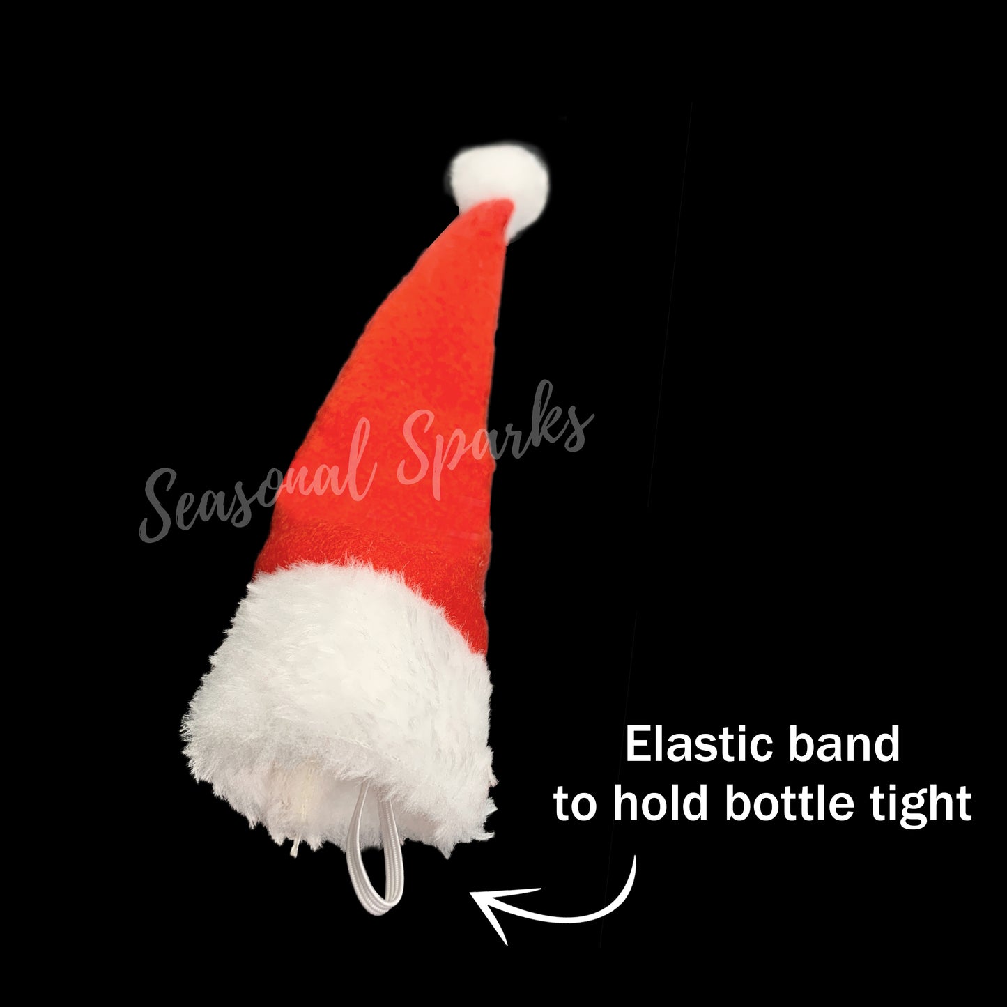 Santa Hat Bottle Toppers – Pack of 4